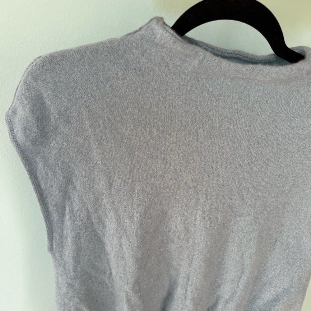 Anthropologie Mock Neck Sky Blue Cashmere collection Sweater Tee size Medium - Picture 7 of 12